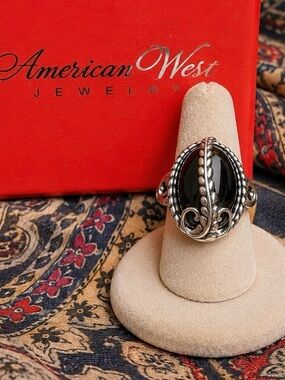 😎🌺Ring*Carolyn Pollack American West Sterling Silver and Black Onyx